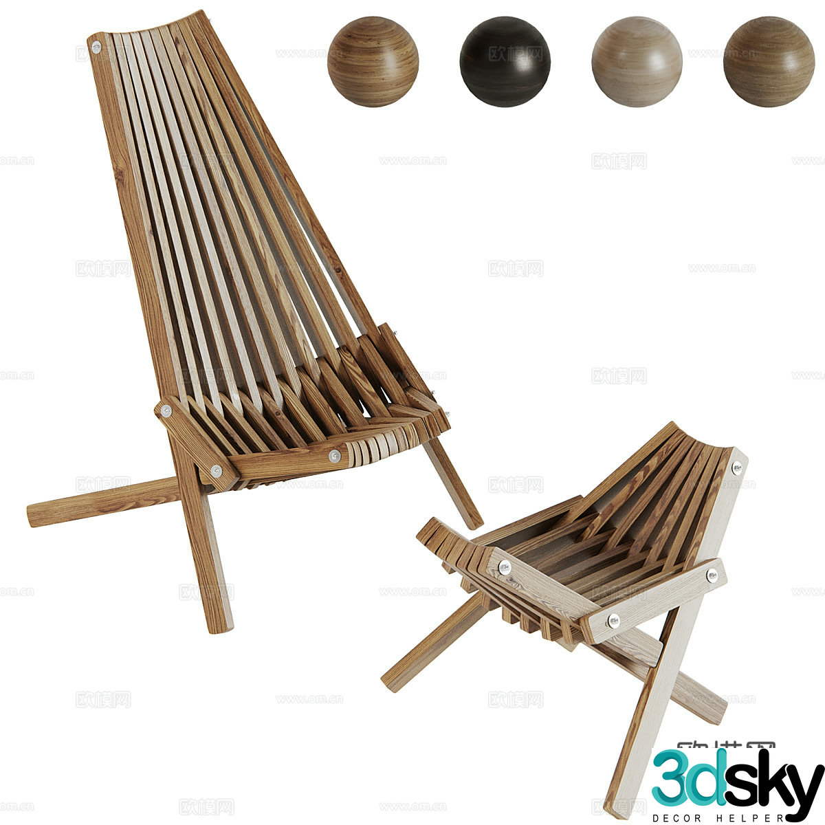 New Chinese casual chair 3D model