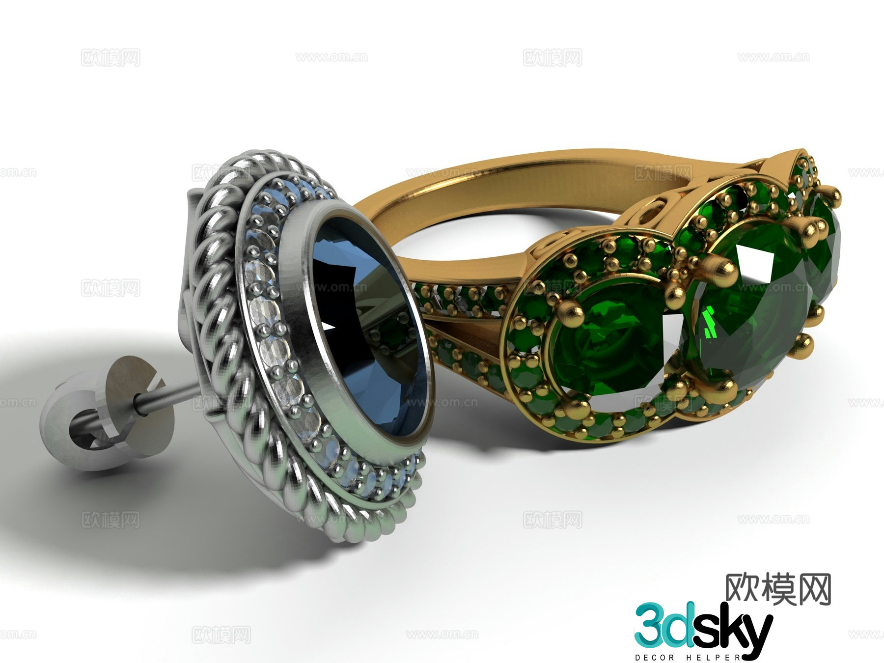 Modern style jewelry jewelry ring diamond ring jewelry ring 3d model