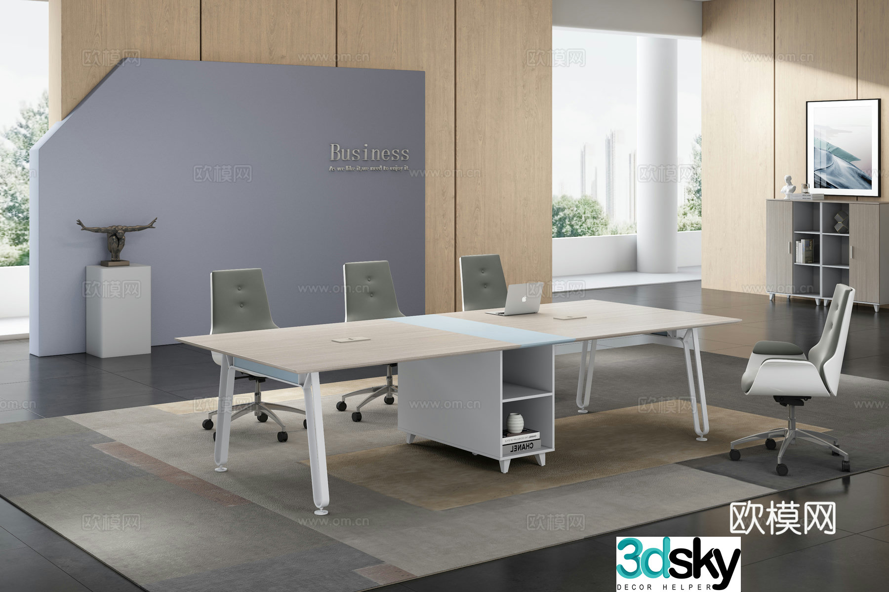 Working equipment office space office office area staff desk and chair 3d model