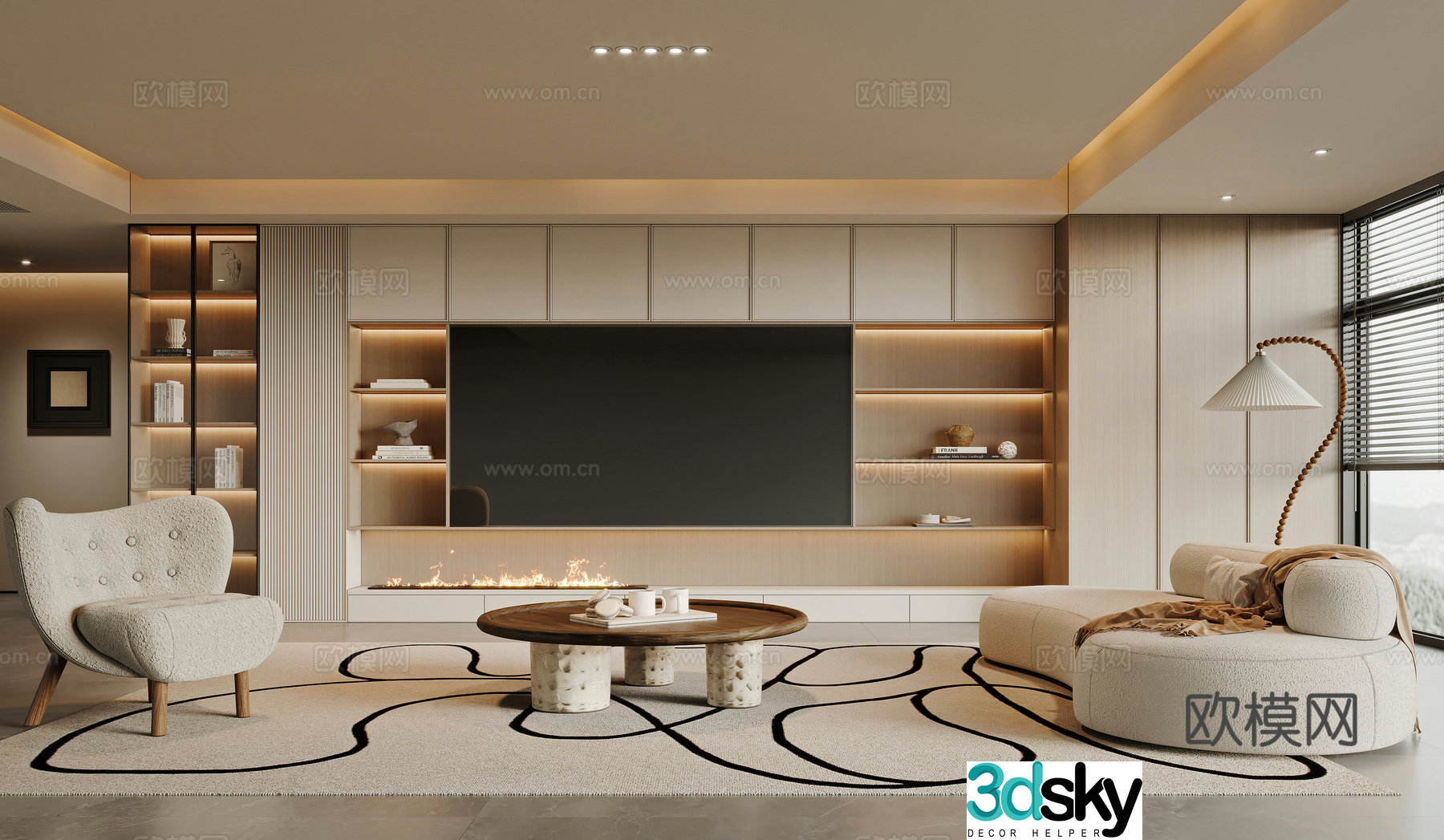 Modern living room 3d model