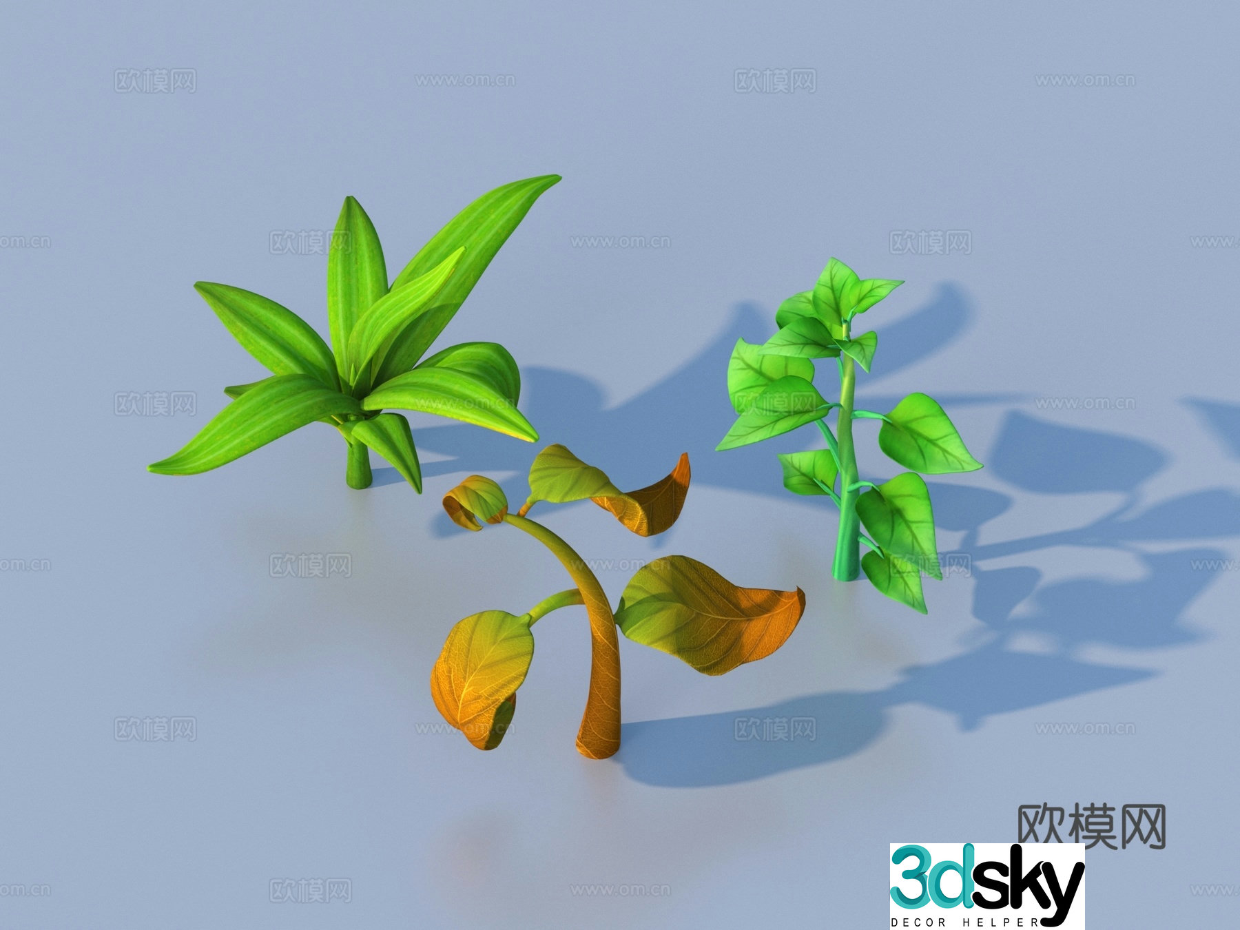 Cartoon Plants Shrub Flowers and Plants 3d Model