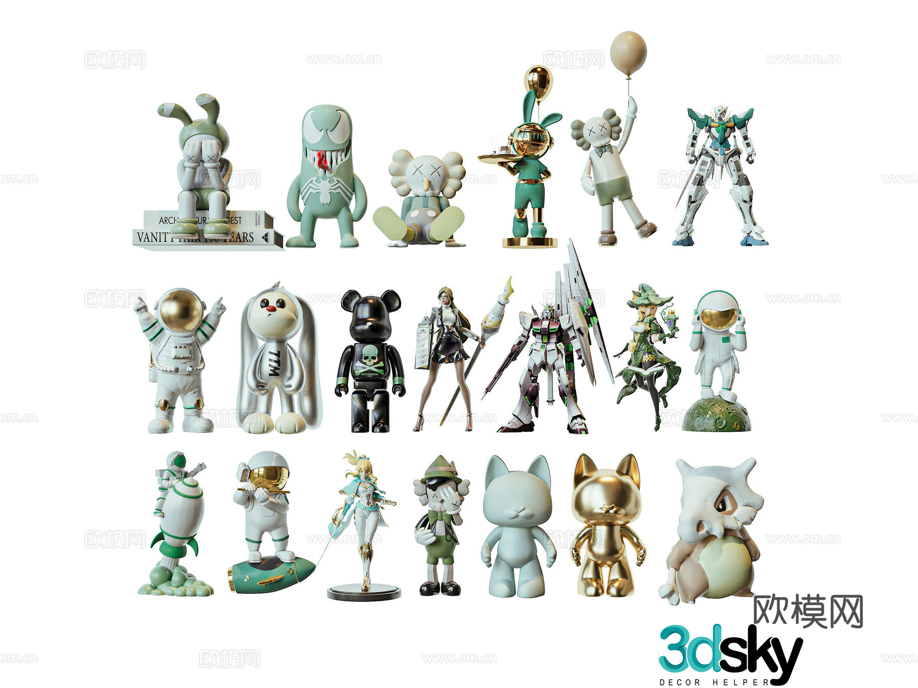 Modern doll figure robot toy 3d model