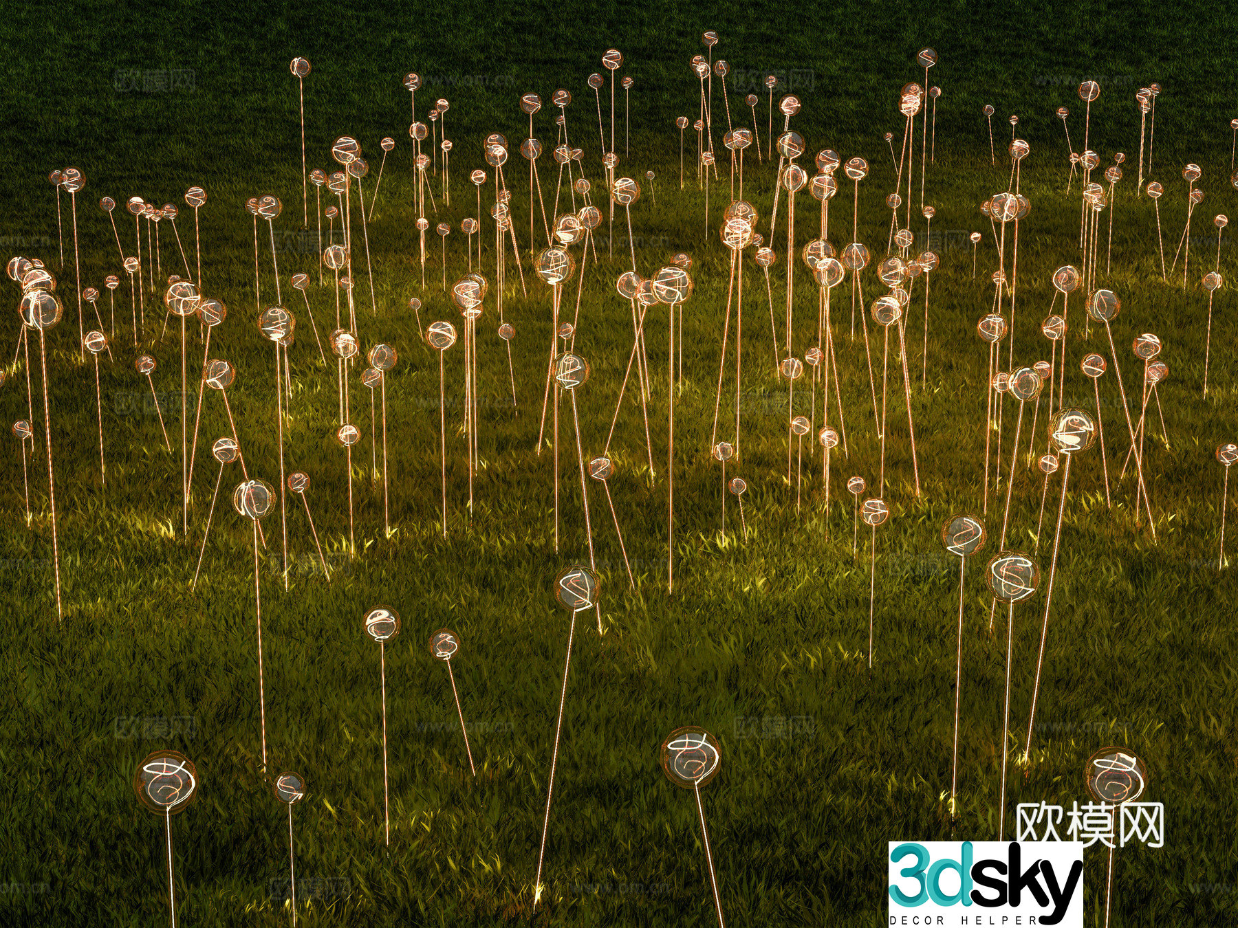 Modern star lamp Commercial street atmosphere lamp Decorative lamp Wheat ear lamp Outdoor landscape lamp Lawn lamp 3d model
