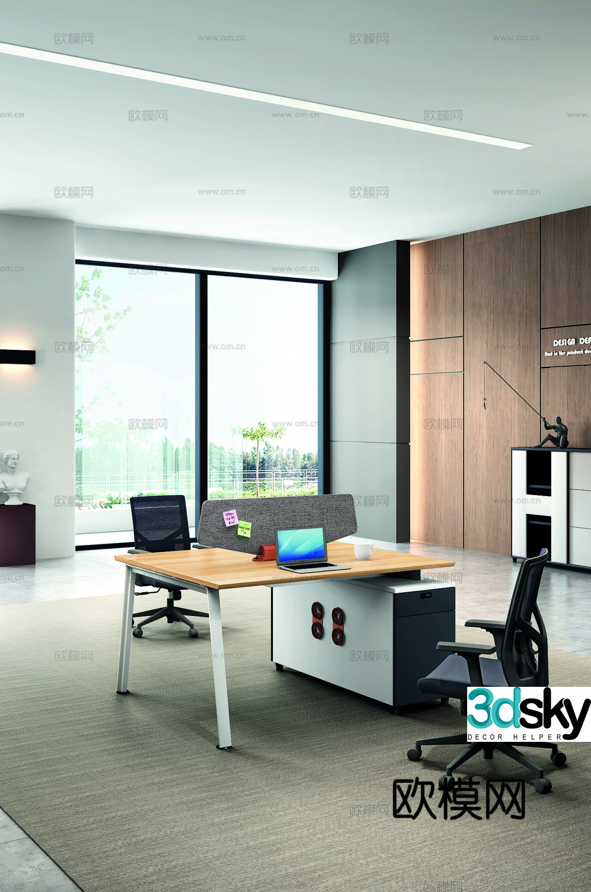Modern public office 3d model