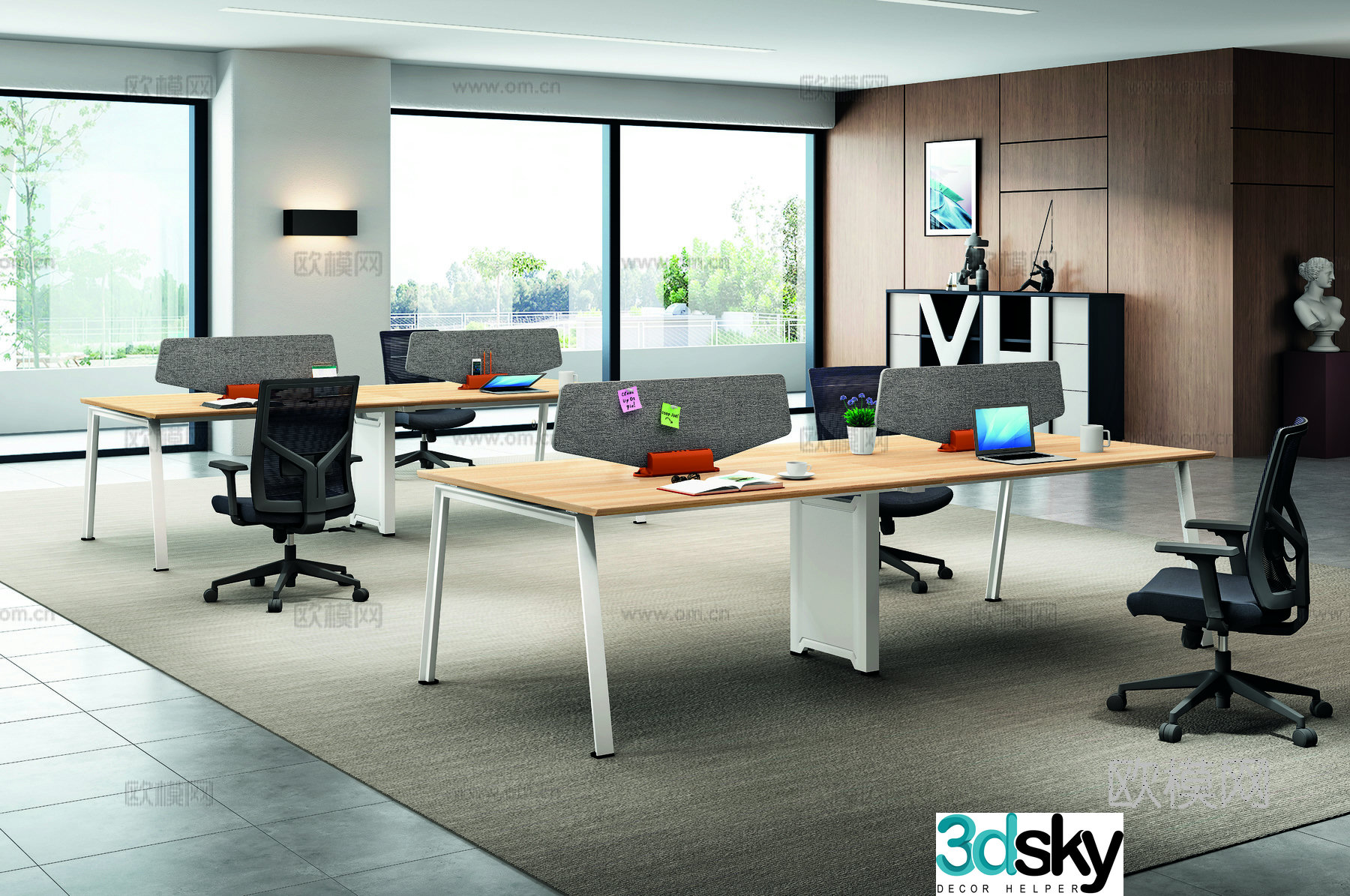 Modern public office 3d model