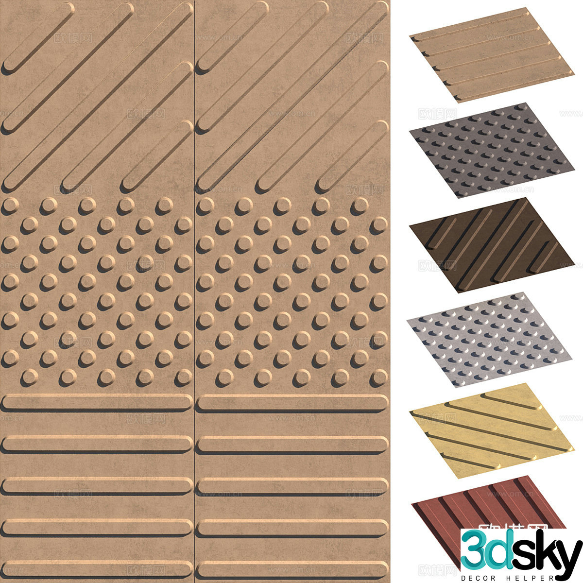 Modern ceramic tiles flower tiles red bricks mosaics exterior tiles 3D model