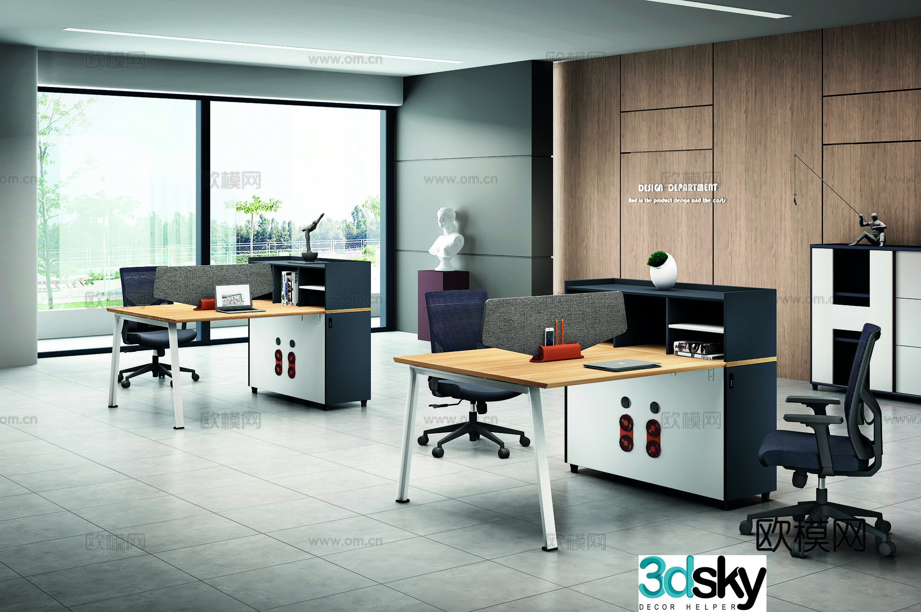 Modern public office 3d model