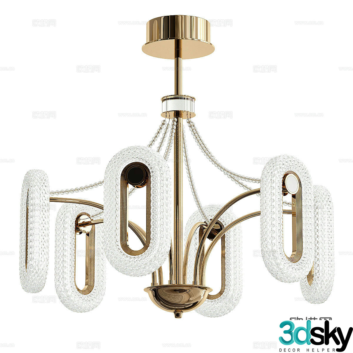 Modern light luxury decorative chandeliers 3d model