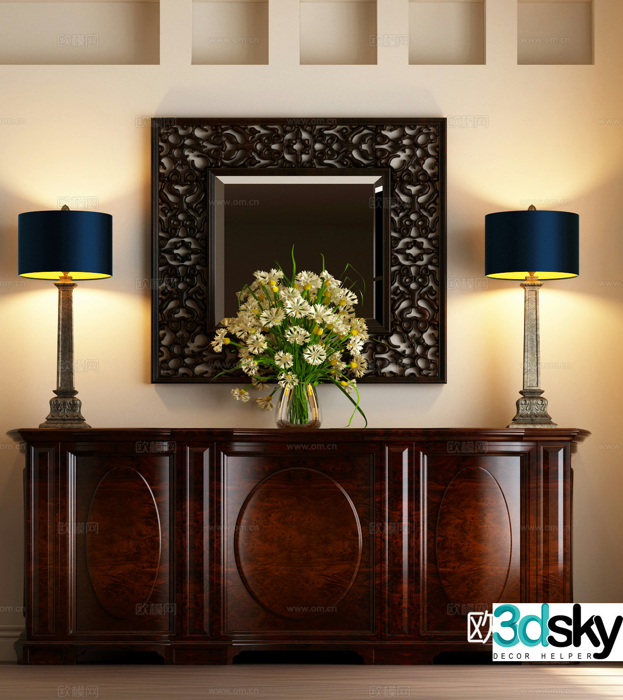 American entrance cabinet American end viewing platform American decorative cabinet American sideboard American sideboard 3D model