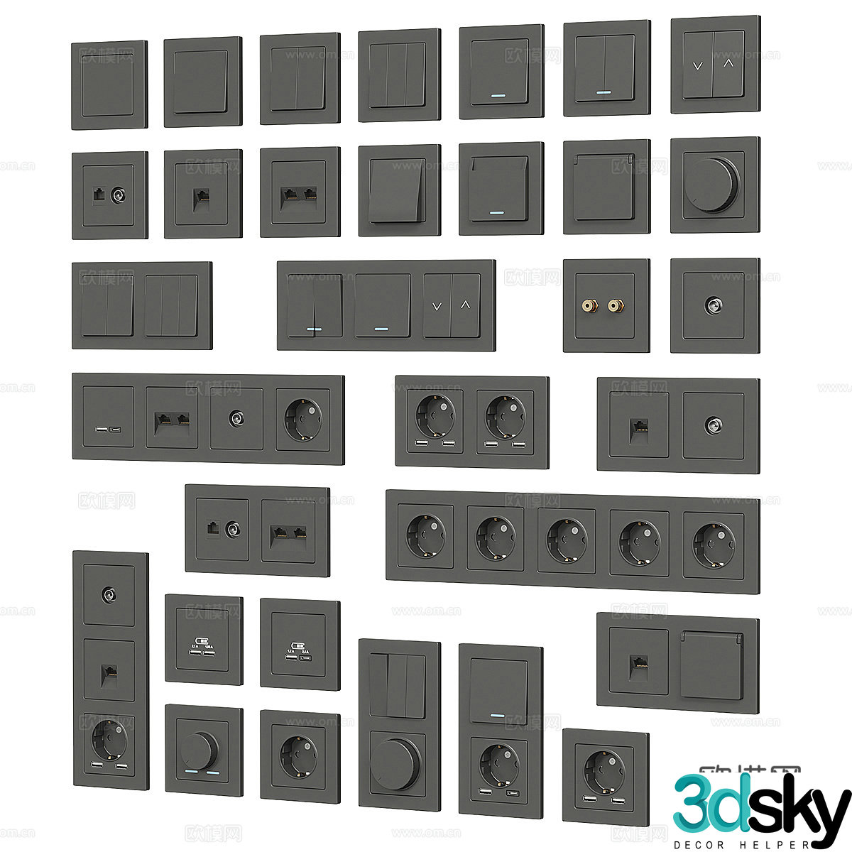 Air conditioning air outlet 3D model