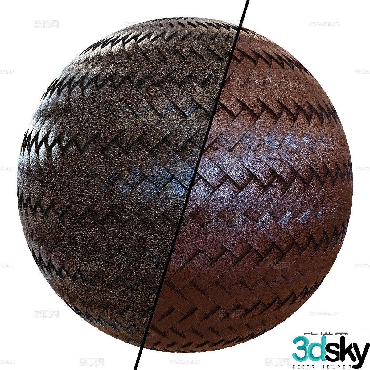 Foreign seamless leather braided leather leather braided material 3d model