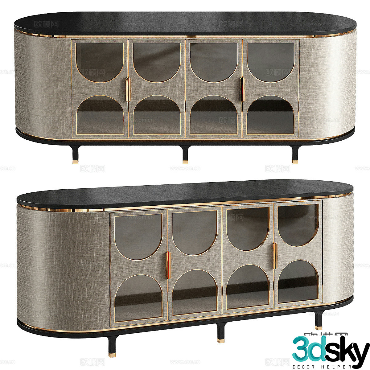 Modern light luxury Verona Frato chest of drawers 3D model