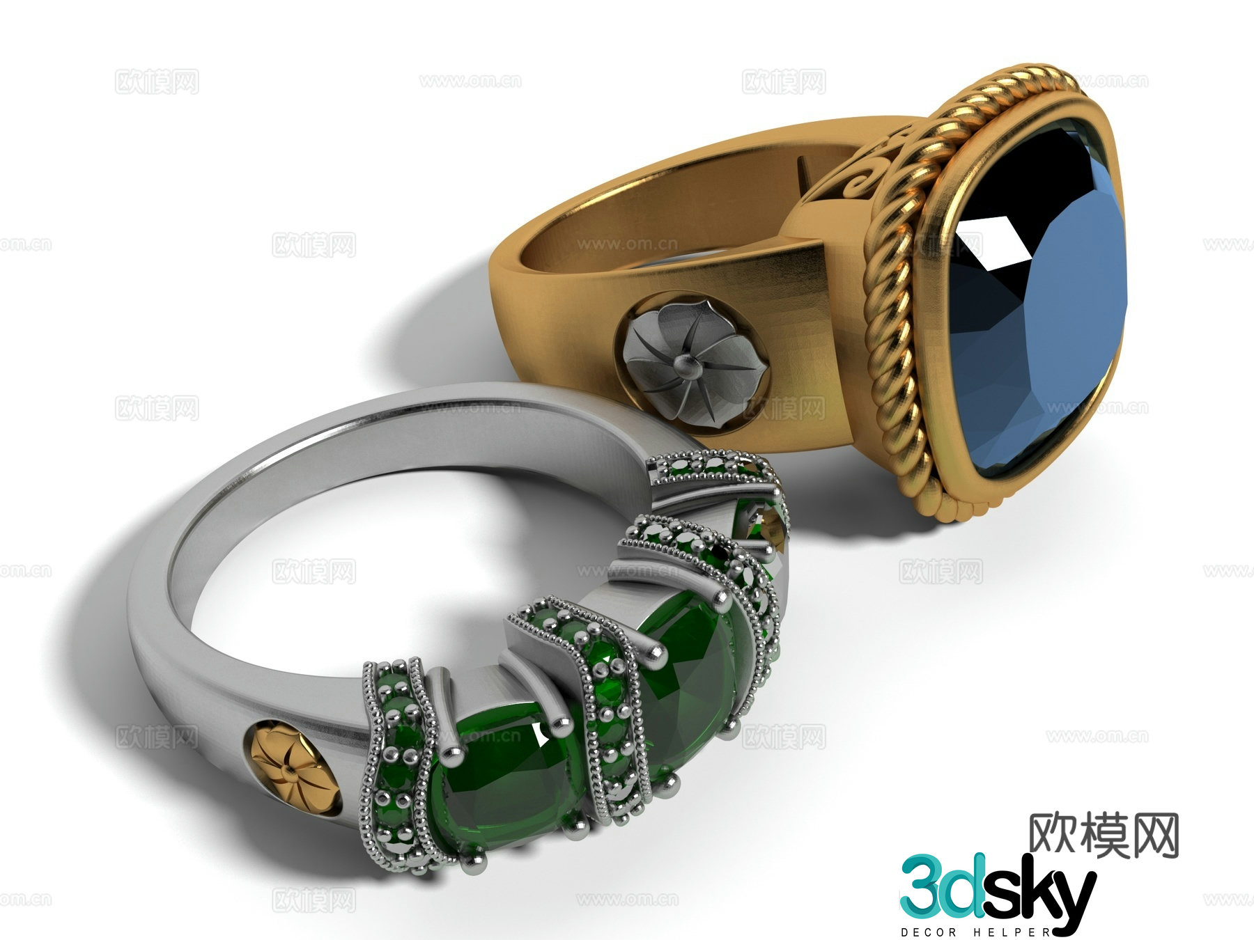 Modern style jewelry 3d model