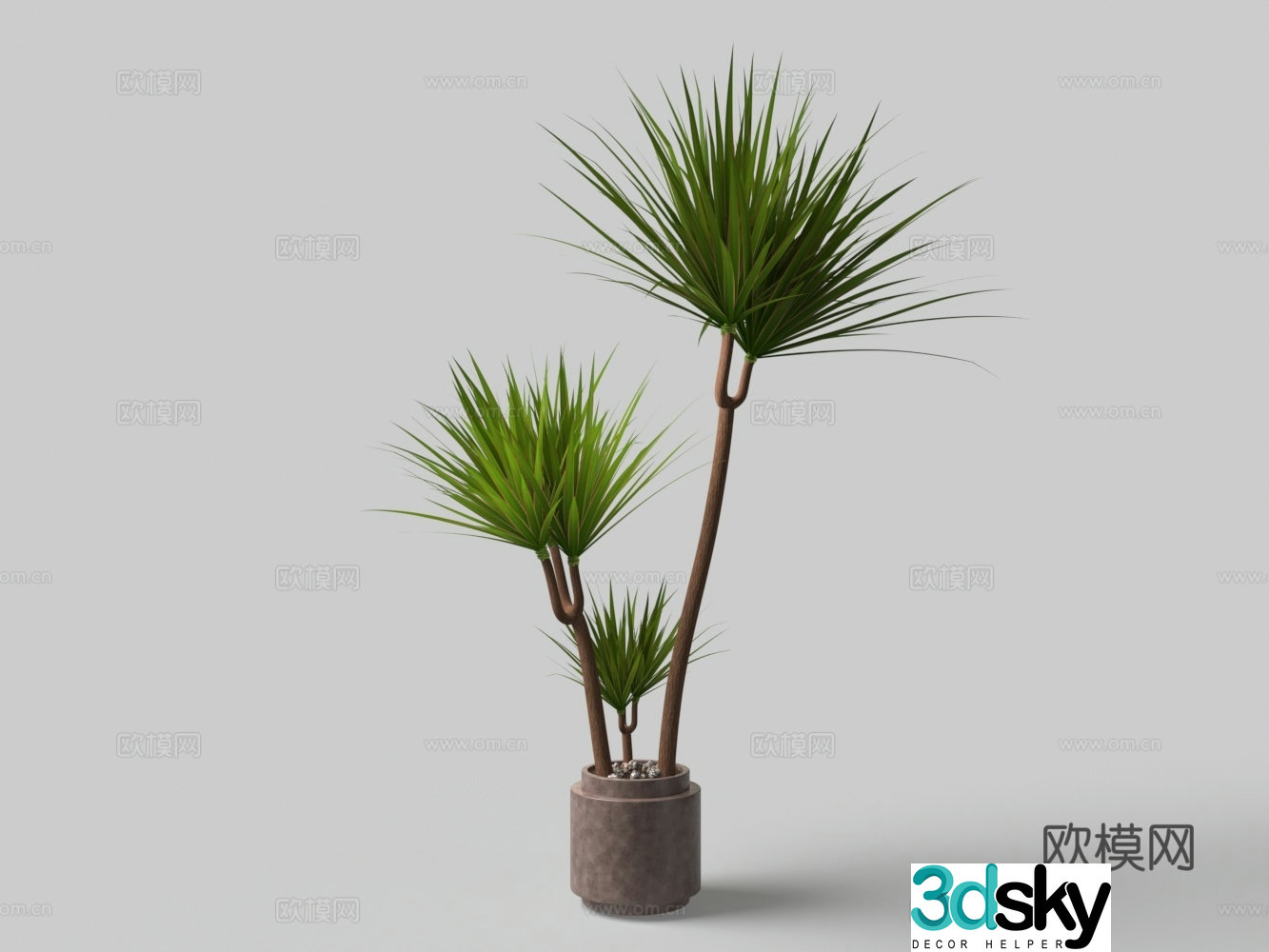Modern floor-standing flower pot bonsai 3D model