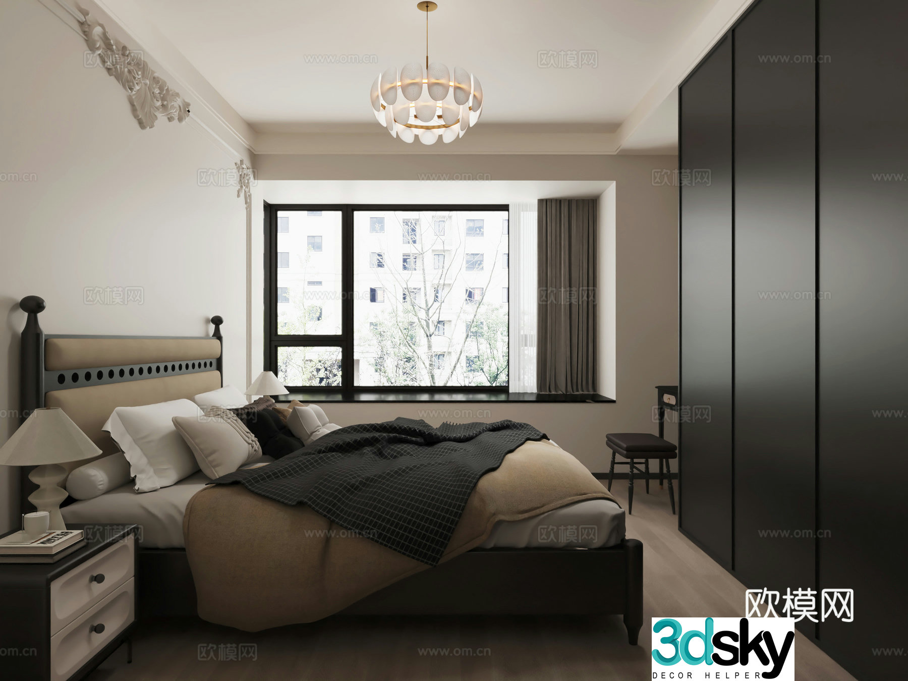 French master bedroom 3D model