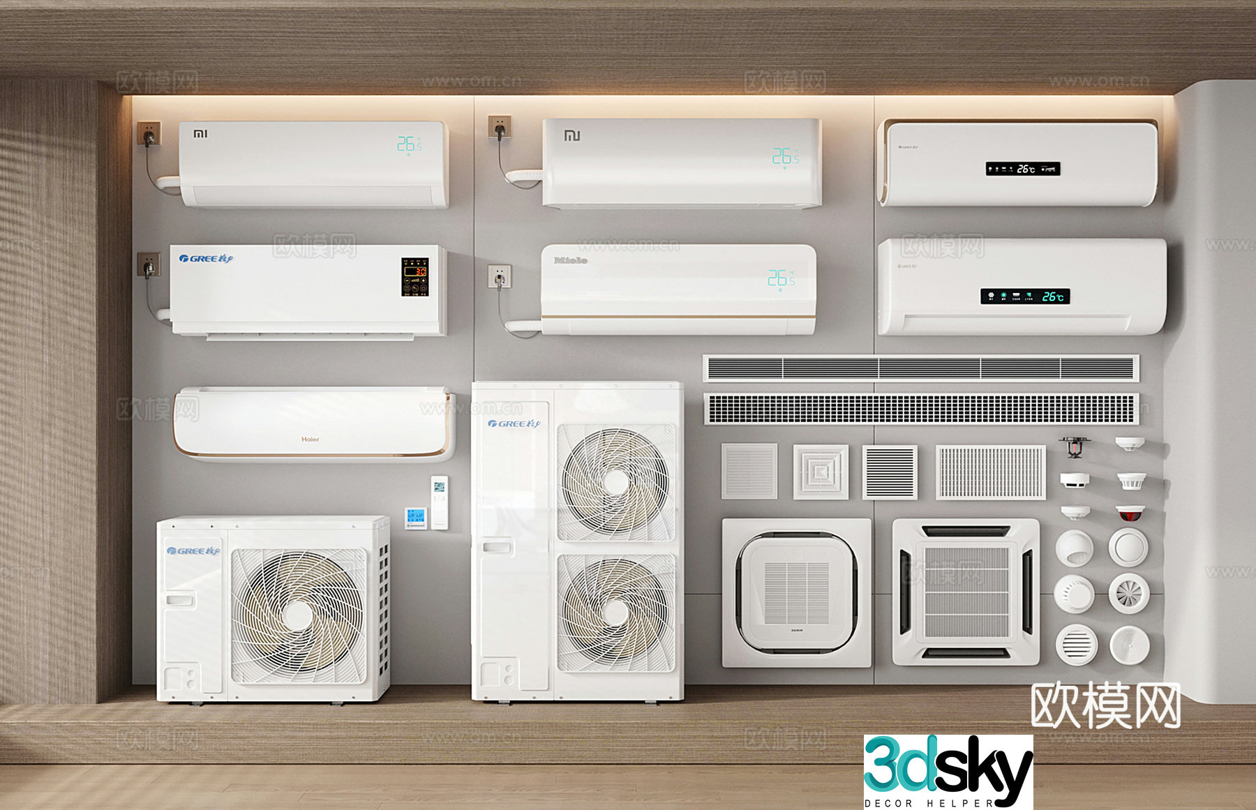 Modern air conditioner wall-mounted bedroom air conditioner ceiling-mounted central air conditioner Air conditioner 3D model