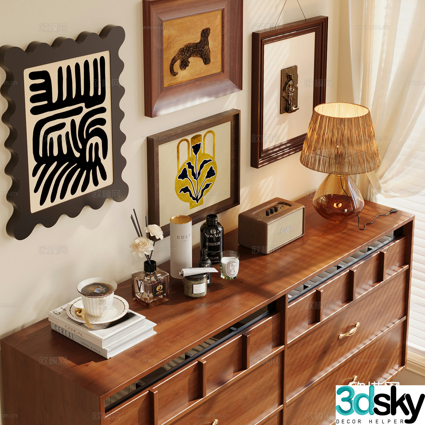 Medium style decoration ornament combination 3D model