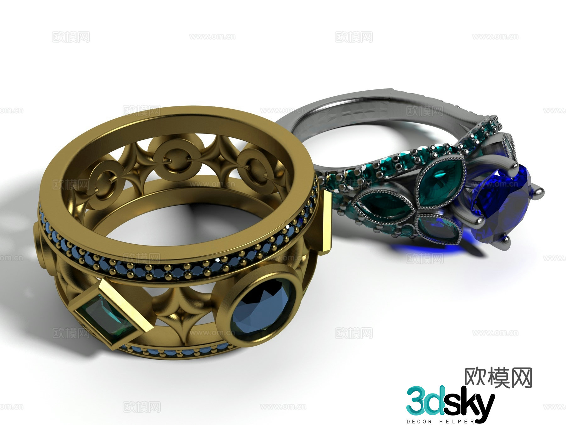 Modern style jewelry 3d model