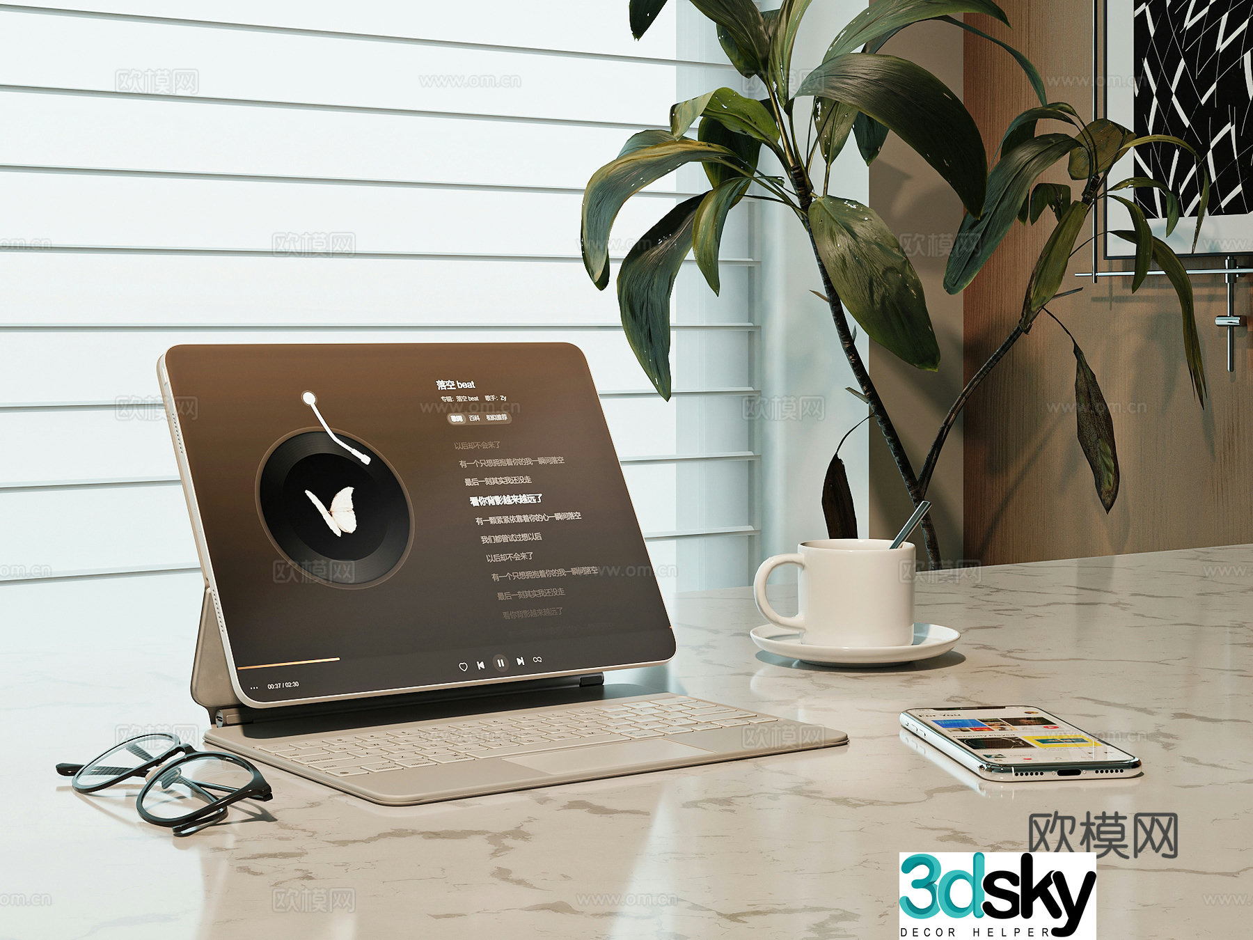 Modern tablet computer 3d model
