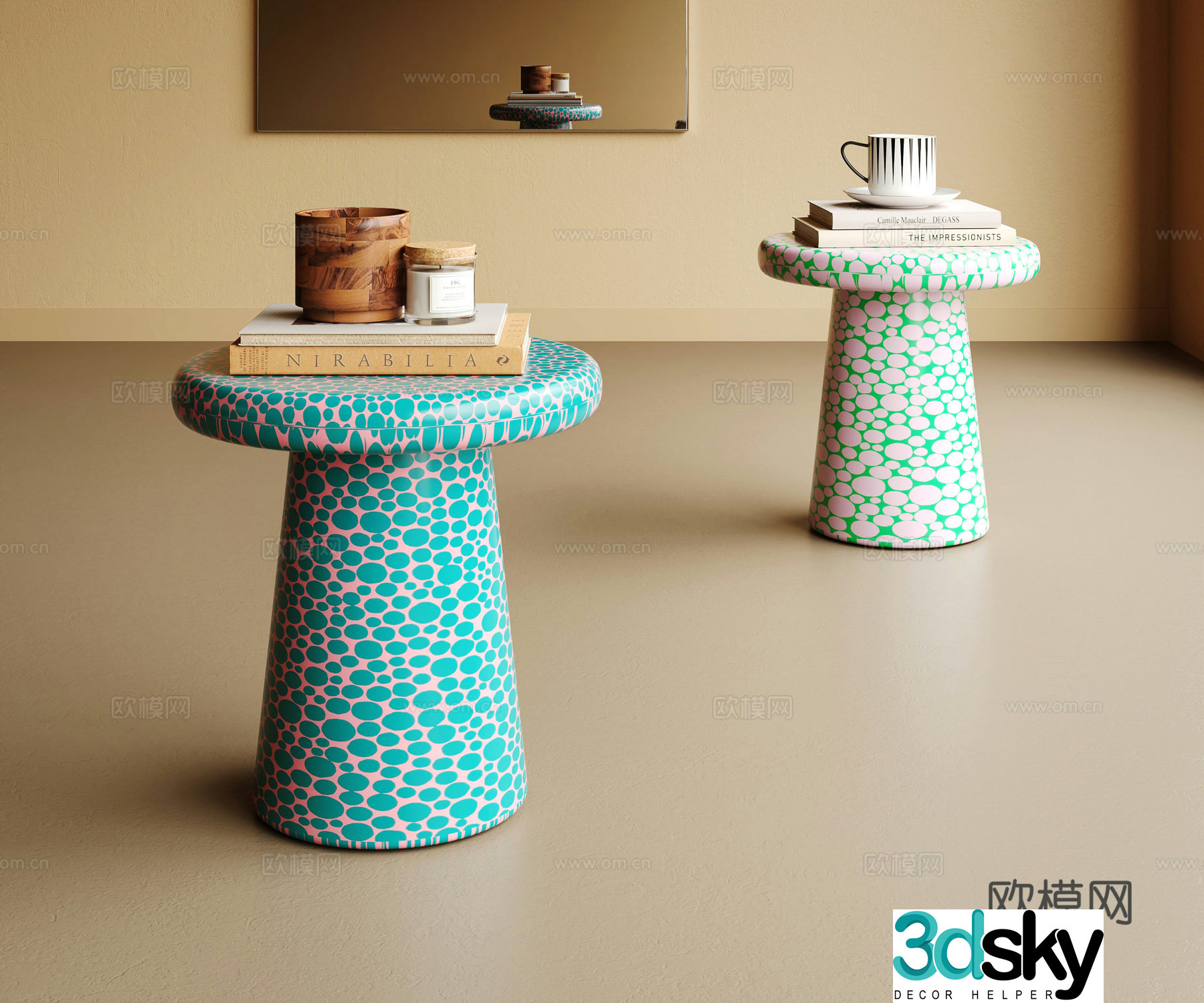 Modern side table 3D model