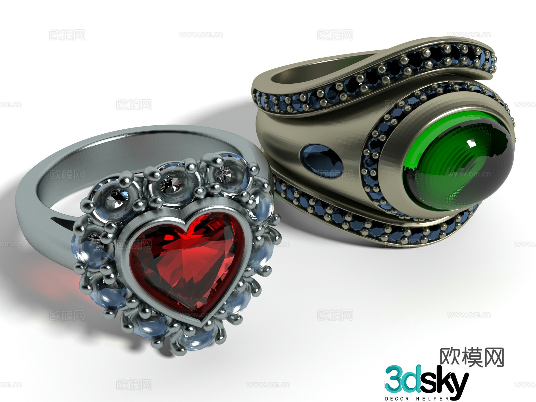 Modern style jewelry 3d model