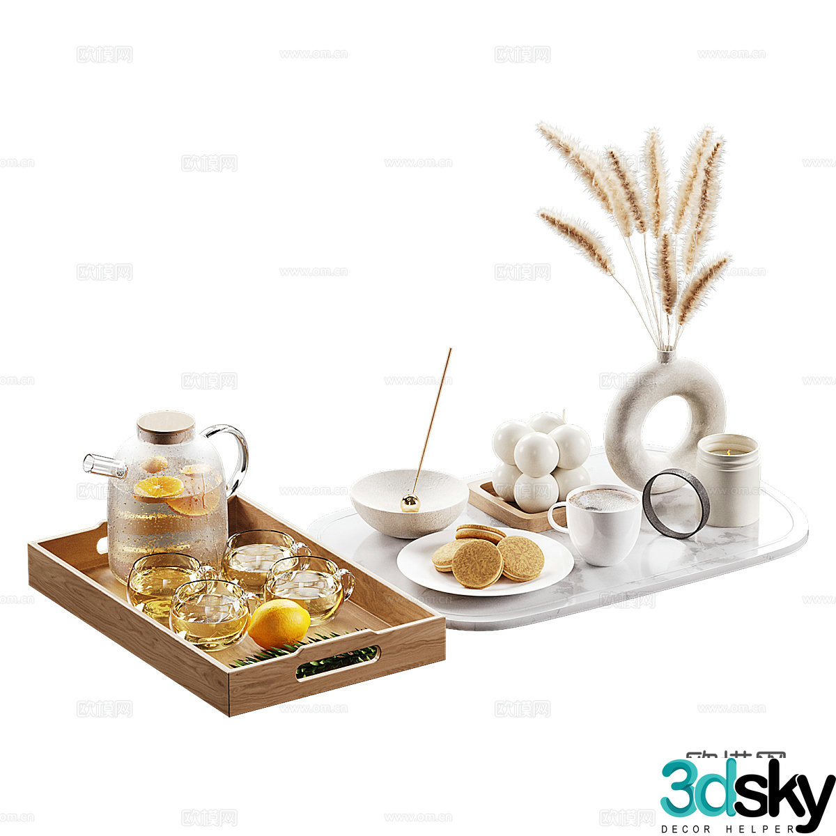 New Chinese tea set 3D model