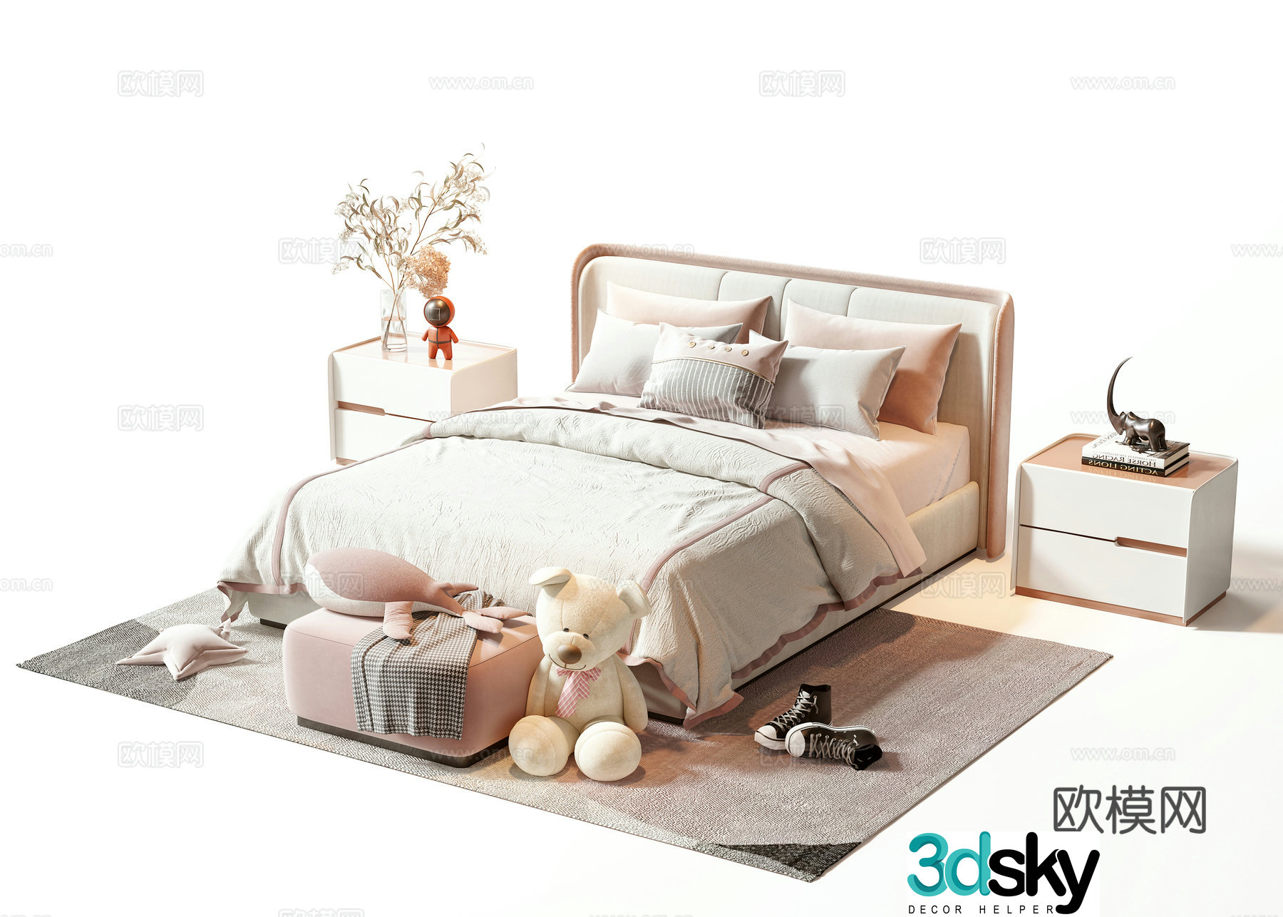 Modern children’s bed 3d model
