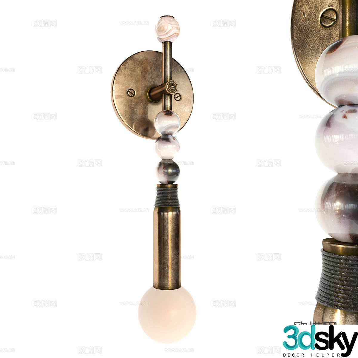 New Chinese metal wall lamp 3D model