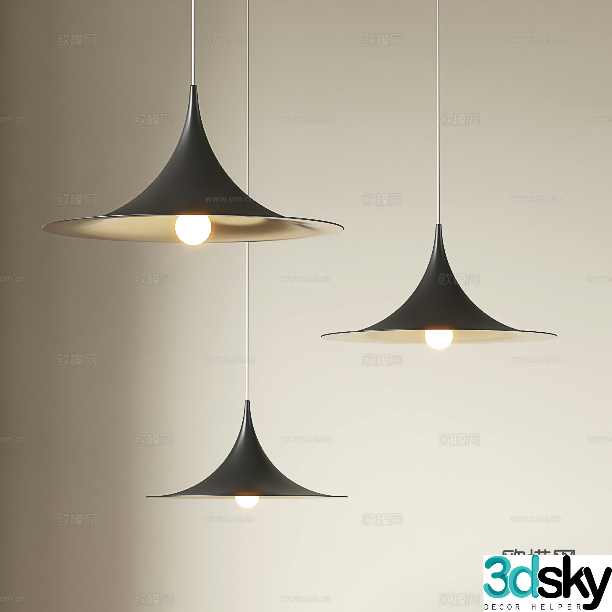 Wasabi Chandelier Restaurant Chandelier Nordic Chandelier Modern Chandelier Trumpet Chandelier 3D Model
