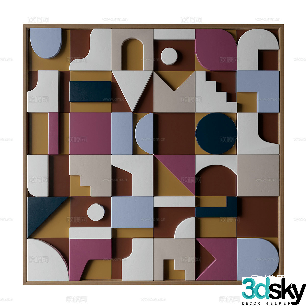 Modern abstract hanging painting 3d model