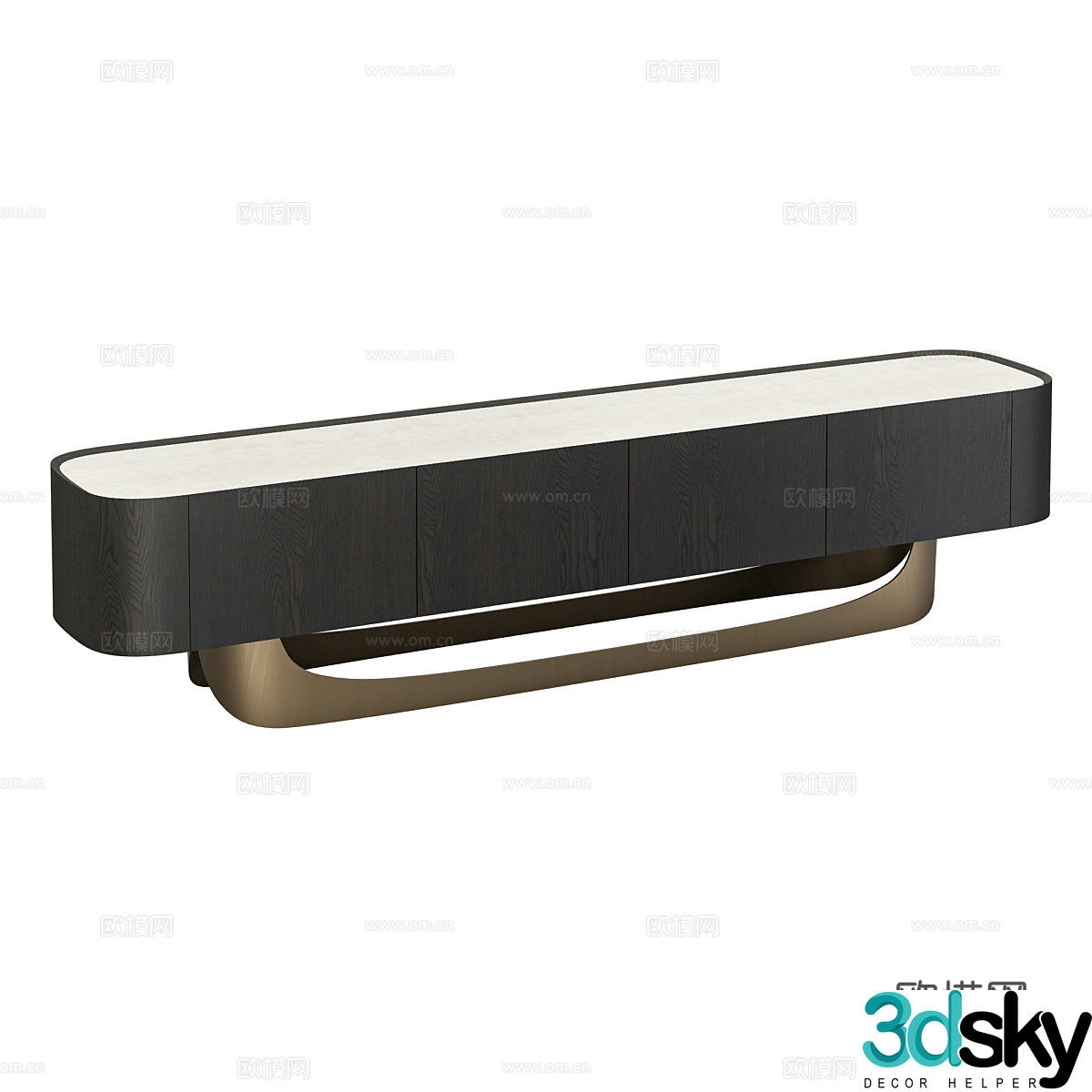 Modern Italian light luxury TV cabinet 3D model