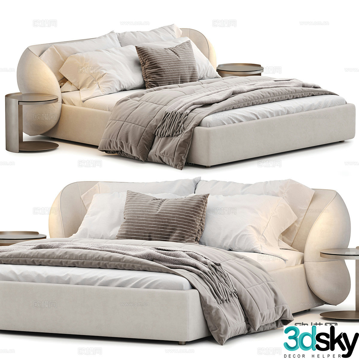 Double bed 3d model