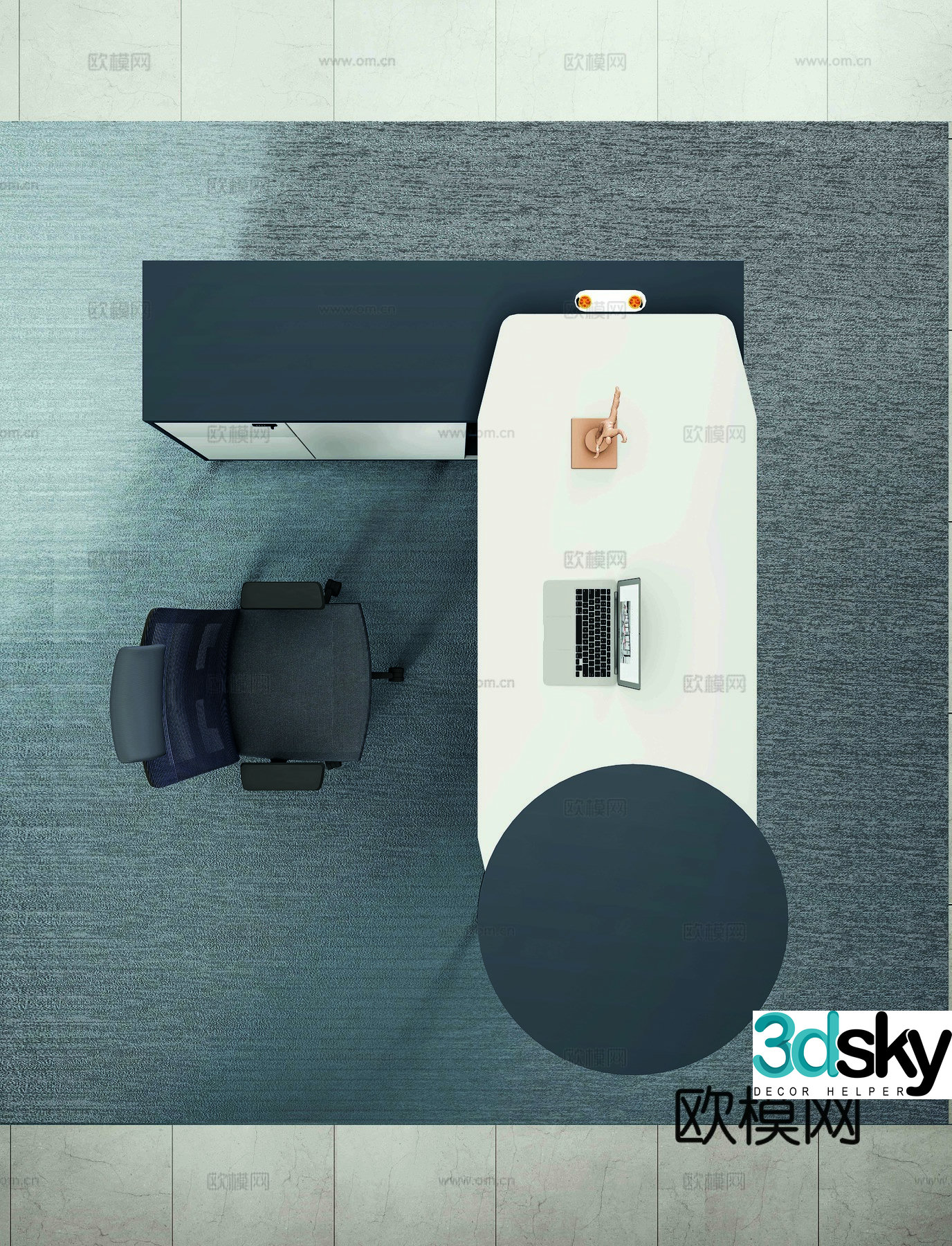 Modern public office 3d model