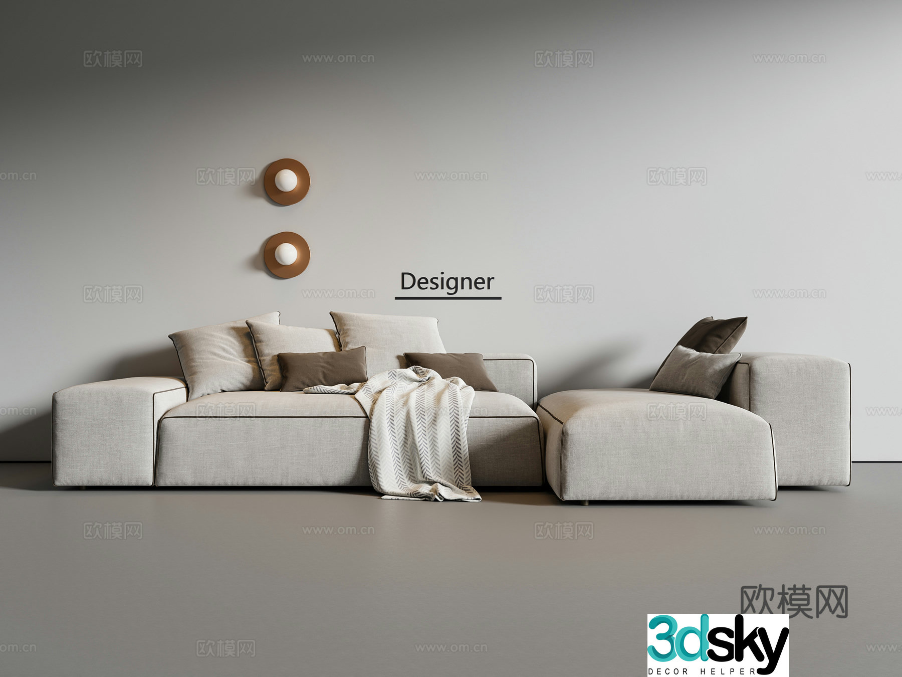 Modern corner sofa 3d model