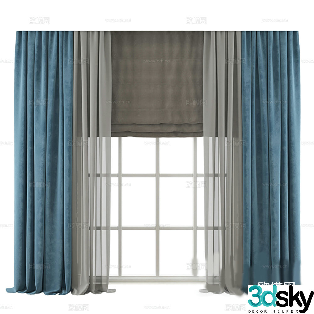 Curtain Commonly used curtains 3D model