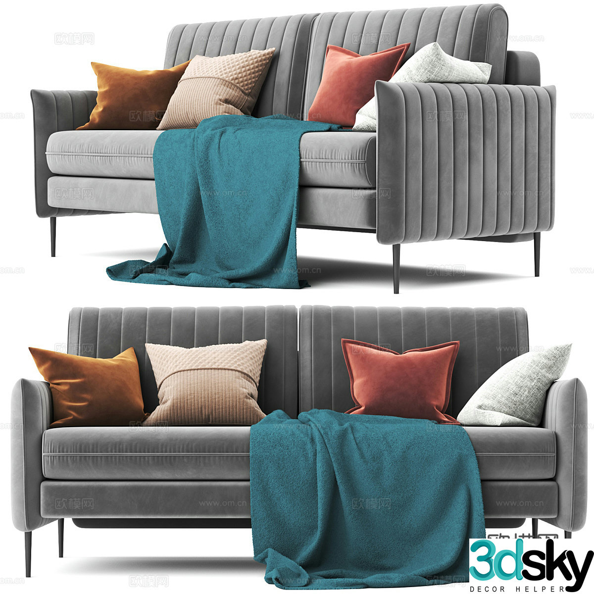3d model of double sofa