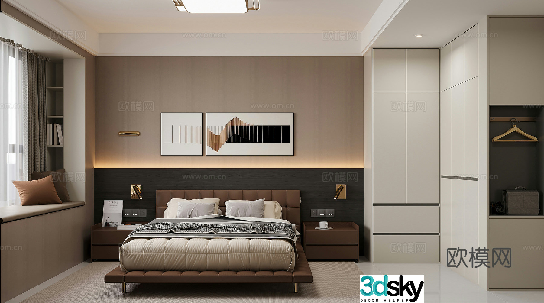 Italian master bedroom 3d model