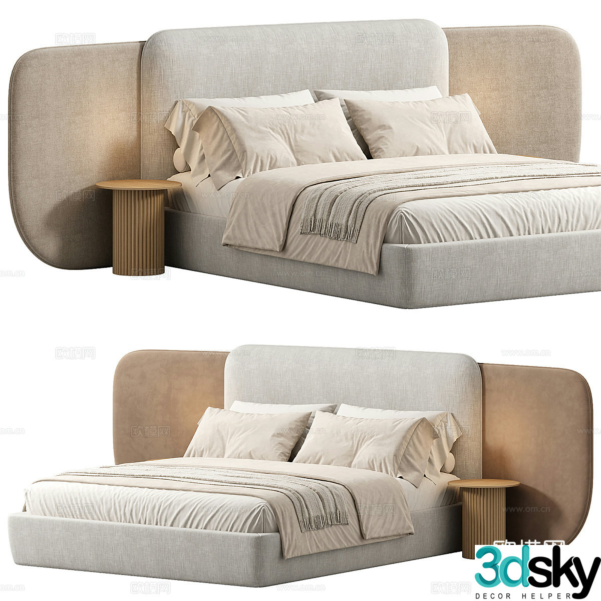 Double bed 3d model