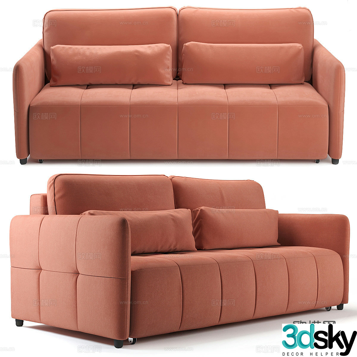 3d model of double sofa