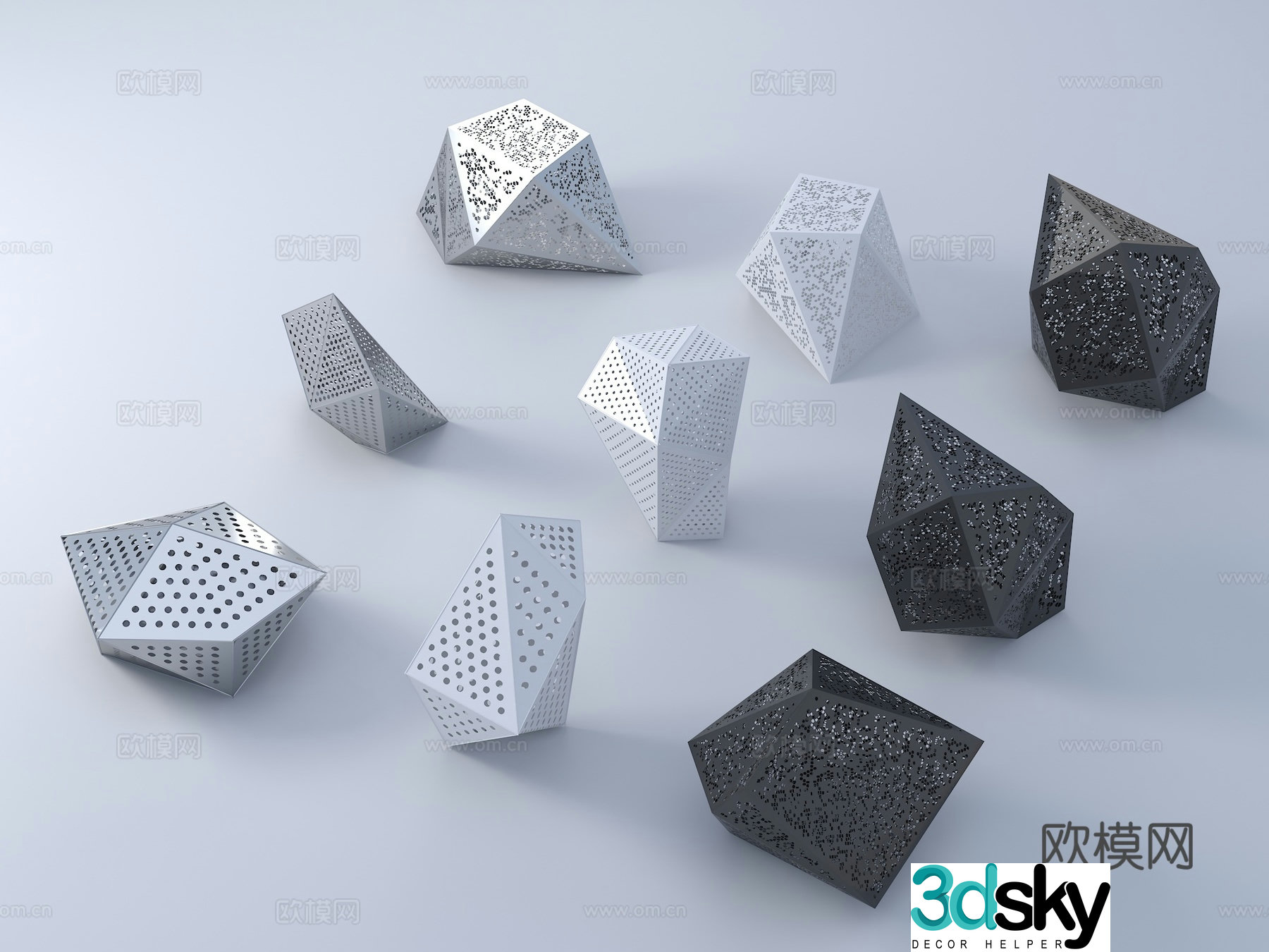 Modern sculpture City sculpture Waterscape sculpture Geometric sculpture Hollow sculpture Sculpture installation 3d model