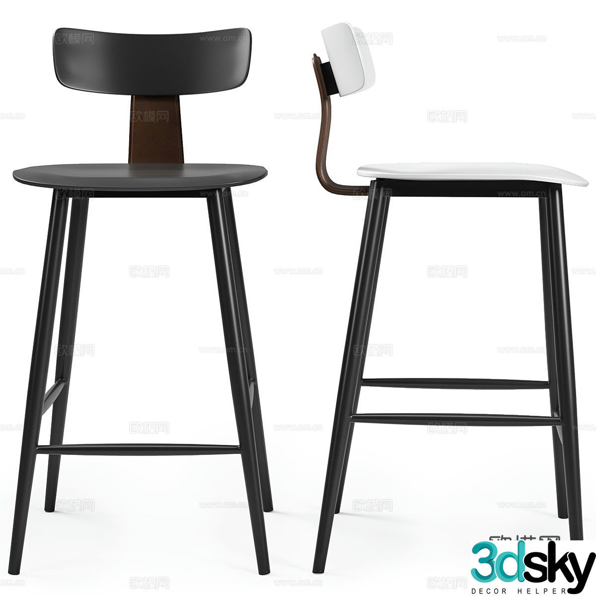 Modern Italian bar chair 3d model