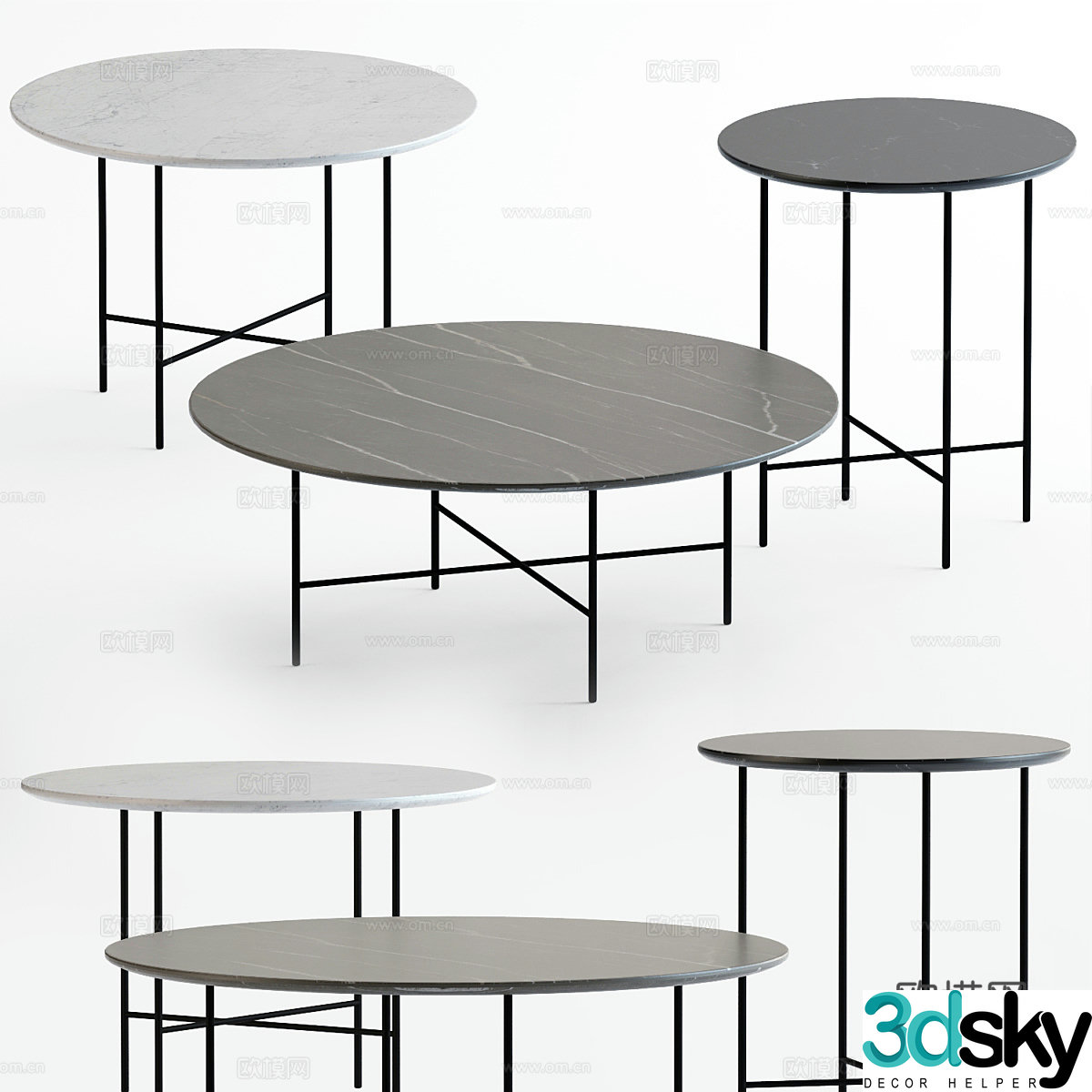 Modern Italian minimalist Elliot Arpa coffee table 3d model