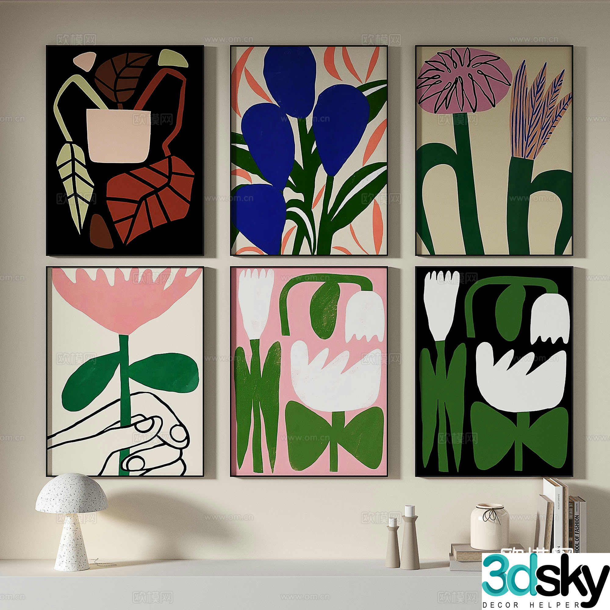 Modern simple decorative painting 3d model