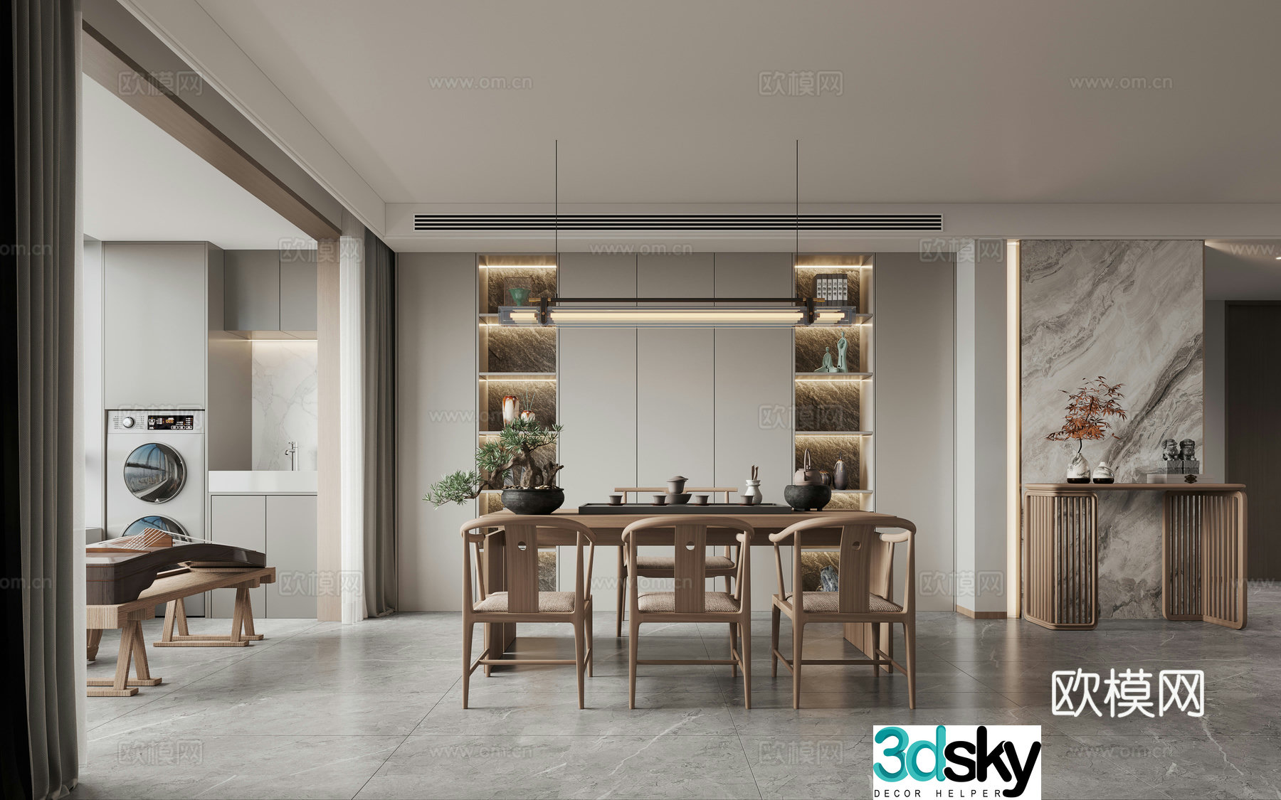New Chinese tea room 3D model