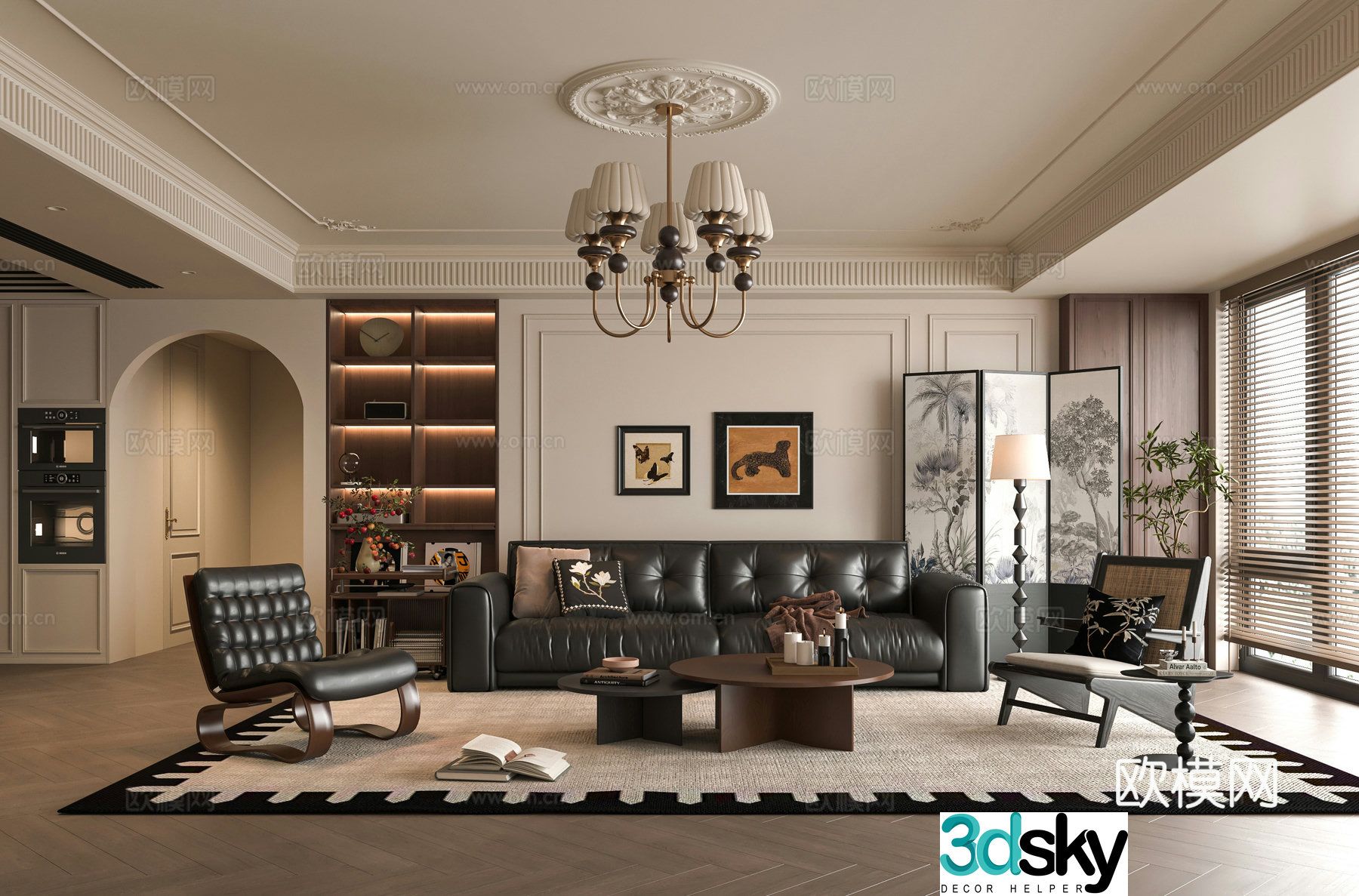 French living room 3d model