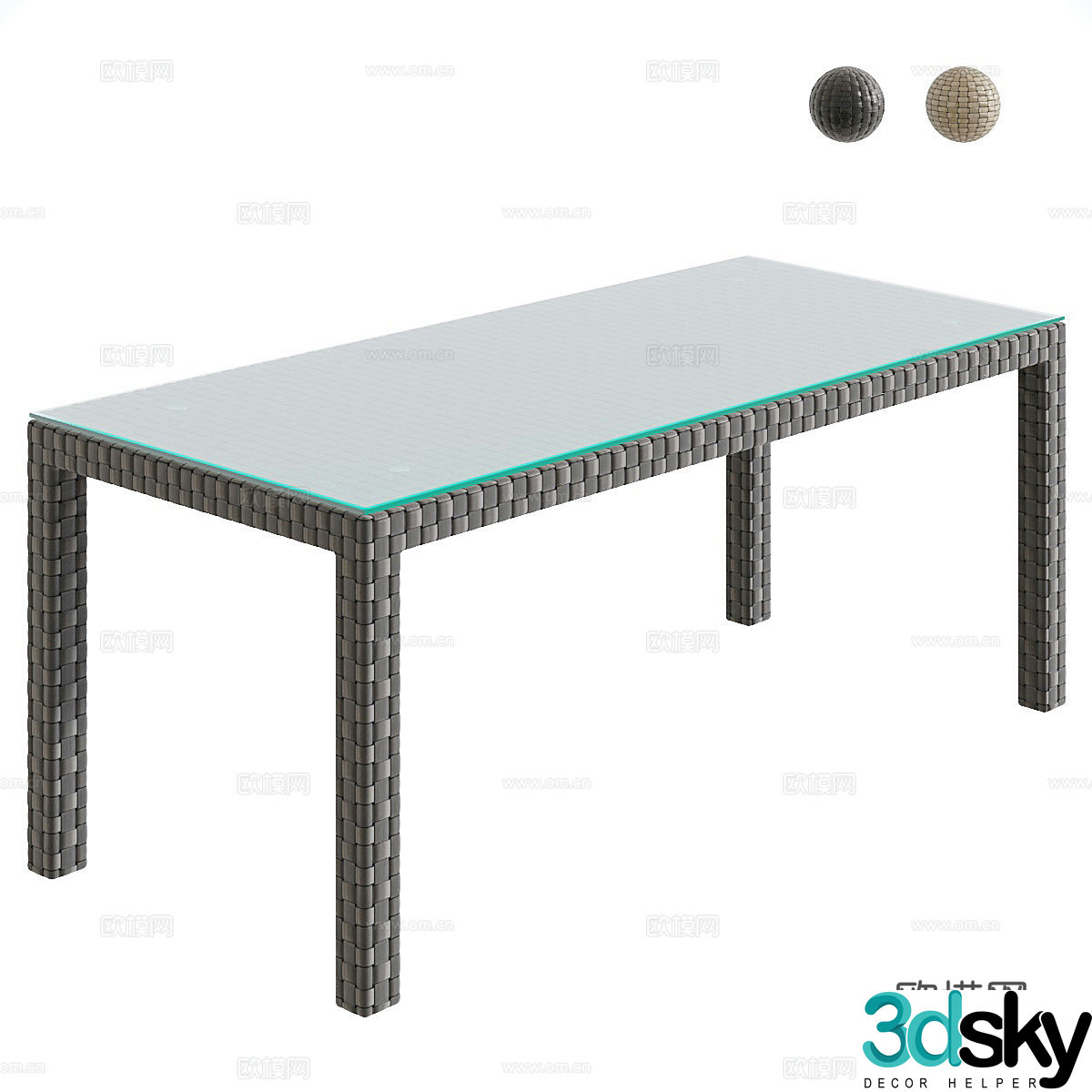 Modern Italian OM Portofino Dining Table 3D Model
