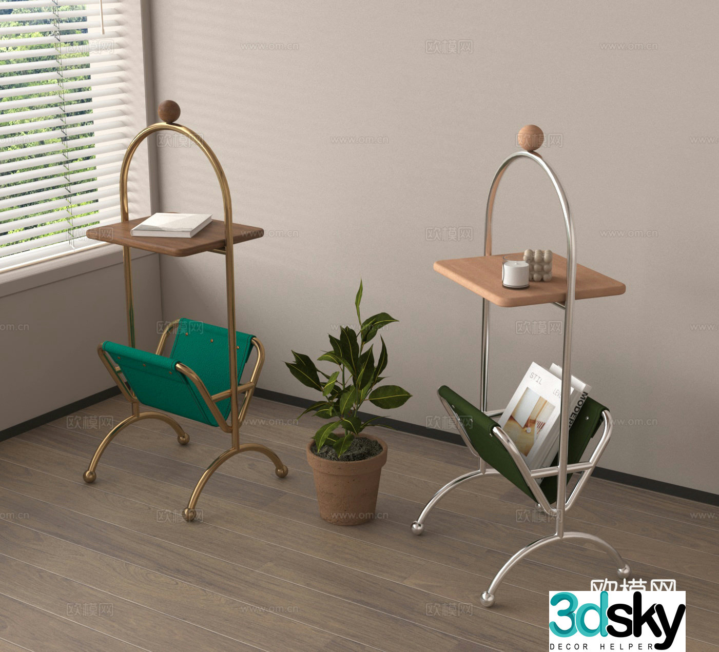 Angle table side table 3D model