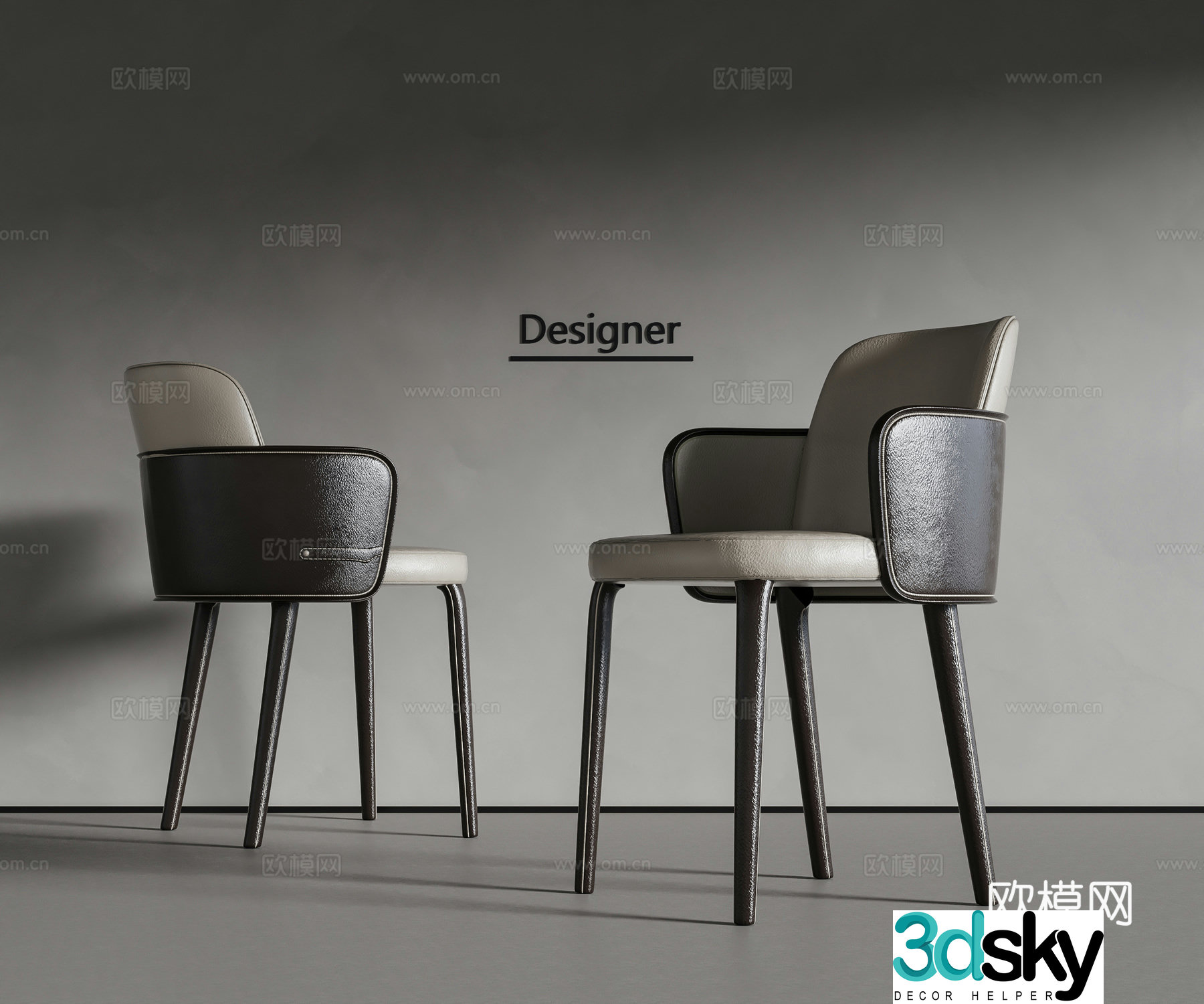 Modern Italian single chair 3d model