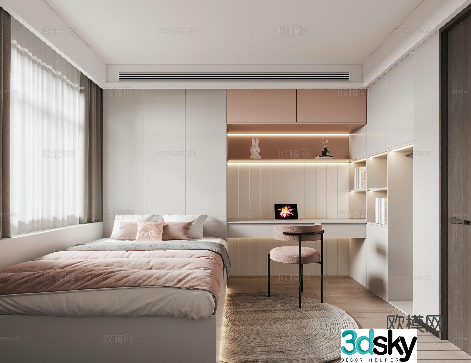 Modern girl room 3d model