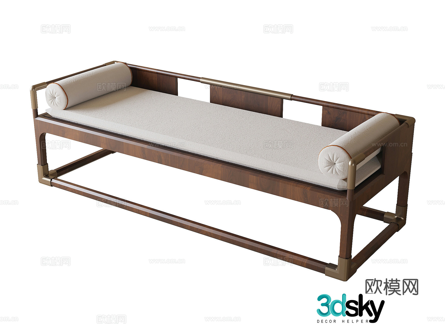 New Chinese style bed tail stool bench 3D model